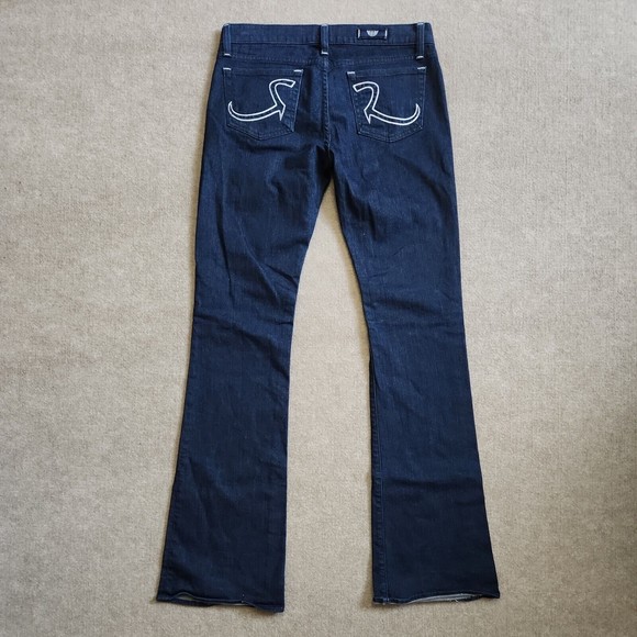 Rock & Republic Flared Leg Jeans Womens Size 29 Blue Dark Wash - Picture 5 of 6